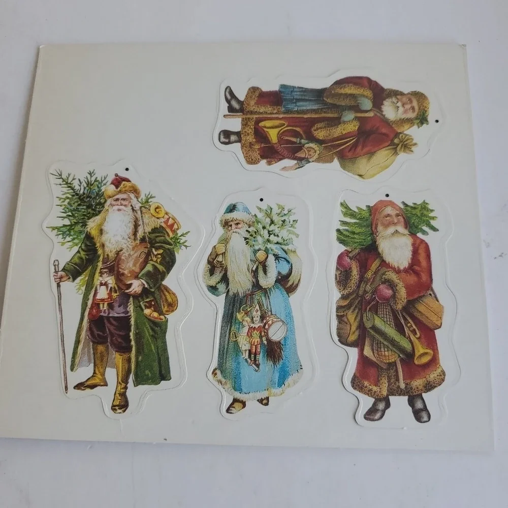 Leisure Arts Cardboard Ornaments 1991  On Card santa‎ claus